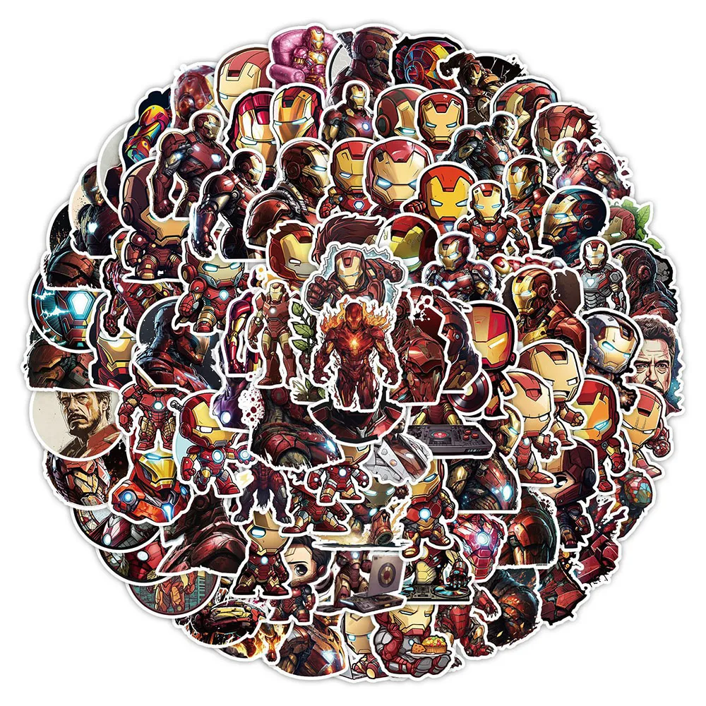 

10/30/50/100pcs Cool Disney Marvel Avengers Iron Man Stickers Decals Skateboard Laptop Phone Car Suitcase Waterproof Sticker Toy