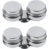 1/2 Pack Stainless Steel Oil Painting Double Palette Cup with Screw Lid Dipper Clip for Watercolor Gouache 1