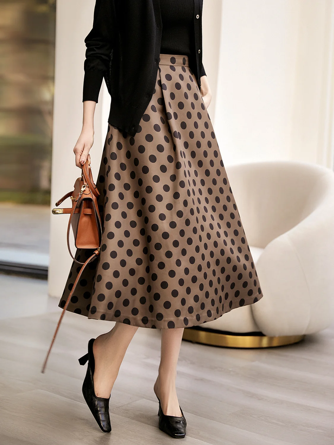 

2023 Spring Autumn Retro High Waist Polka Dot Skirt Women's Skirts Korean Style Clothing Vintage Festival Outfit Clothes Prom
