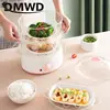 2L Mini Household Electric Food Steamer with Timer Knob control Auto Shut-off Visualization Food Warmer 3 layers Egg Boiler 4
