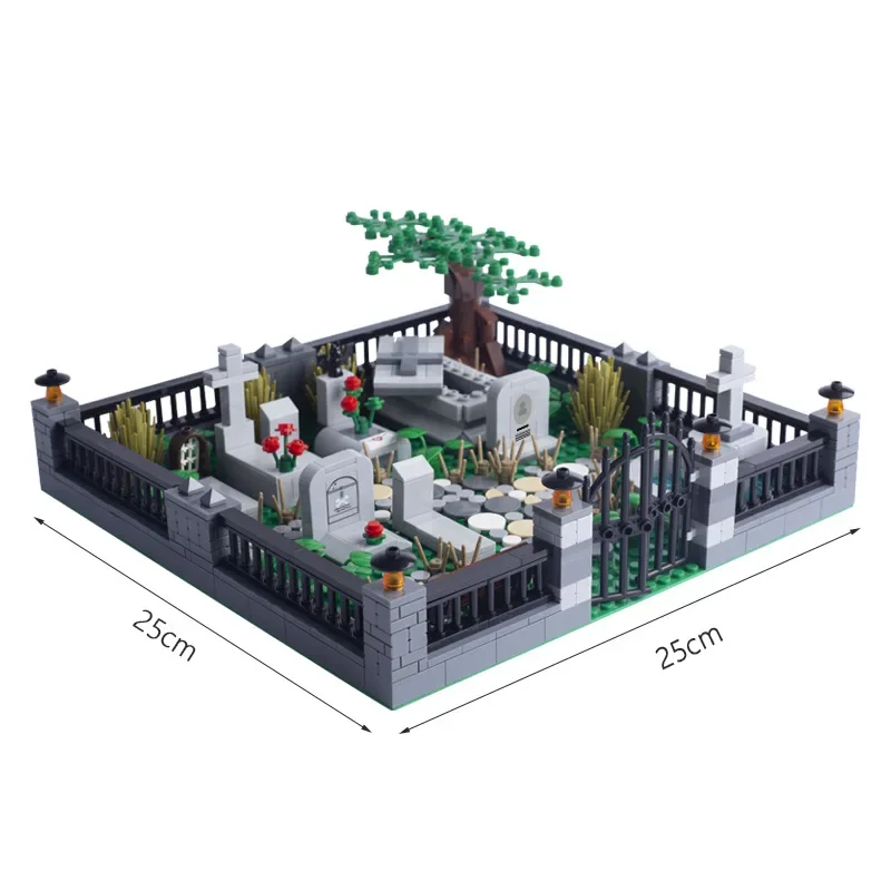 MOC Halloween Ghost Festival Horror Ghost People Skeleton Graveyard Scene Spelling Small Particle Building Blocks Children's Toy