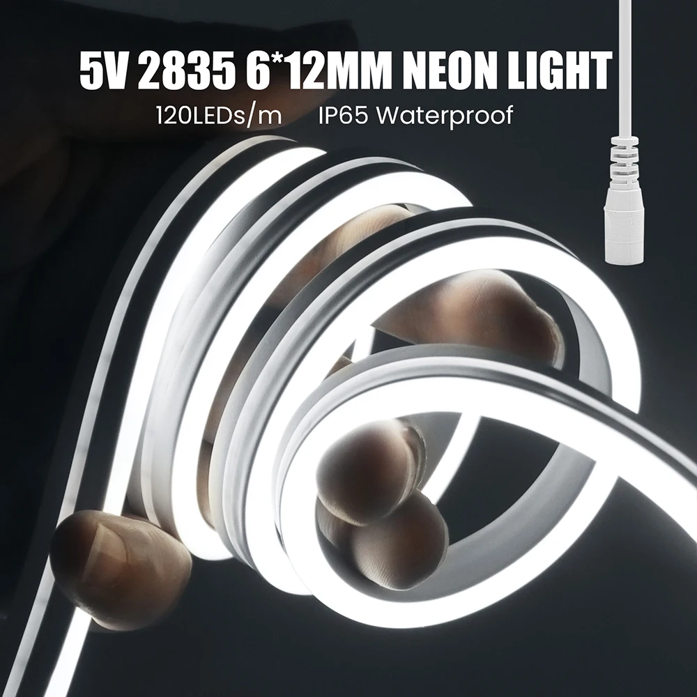 IP67 LED 스트립 라이트 5V 접착 테이프 고휘도 3000K 4000K 6000K 방수 플렉시블 120LED USB 2핀 DC 플러그 0.5m 1m 2m 3m