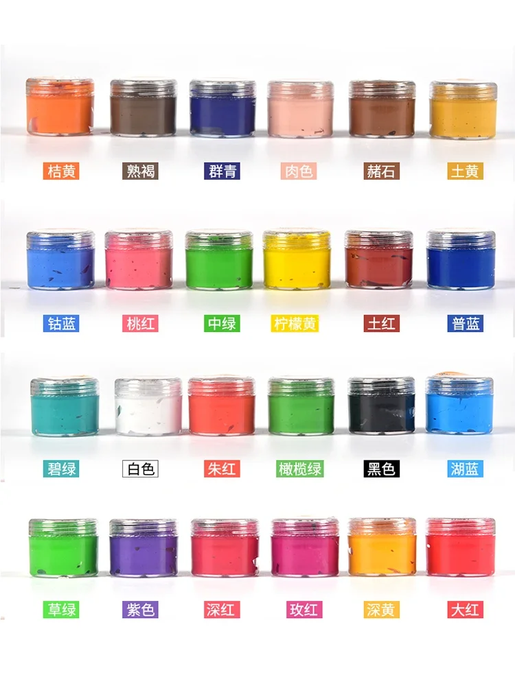 세라믹 언더글레이즈 페인트 색상, 점토 그린웨어 또는 비스크 색상, 20ml 항아리에 모듬 색상, 중간 온도 베이킹 색상, 24