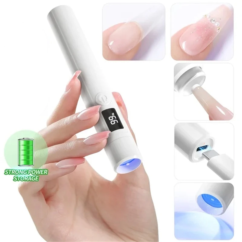 Handheld Mini UV LED Nail Lamp Rechargeable Mini UV Led Lamp for Nails Gel Dry Portable Gel Lamp UV Nail Art Mini Nails Dryer