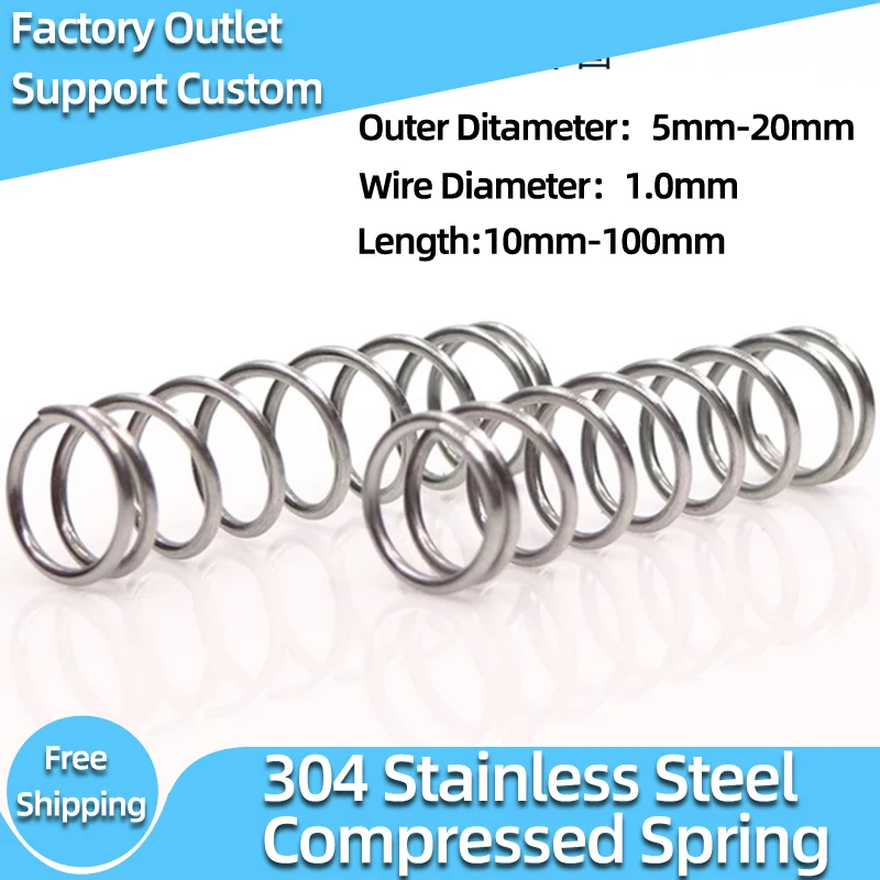 

Creamily 10PCS Stainless Steel Compression Spring SUS Compressed Spring Wire Diameter Y-Type Rotor Return Spring 1.0mm