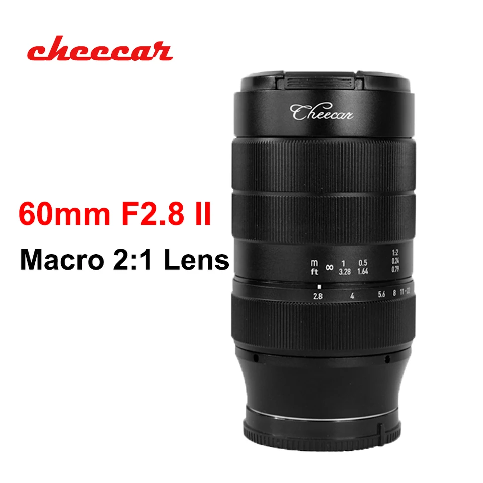 Cheecar 60mm F2.8 II Macro Camera Lens 2:1 Full-frame MF for Sony