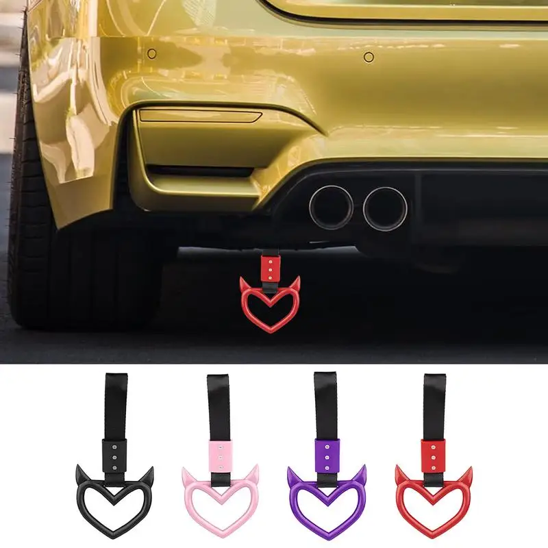 Tow Rope Heart Ring 1pc Car Tow Decoration Belt Train Bus Handle Hand Strap Drift Charm Car Handle Straps decor Styling car accessories strap car decoration strap car tow decoration