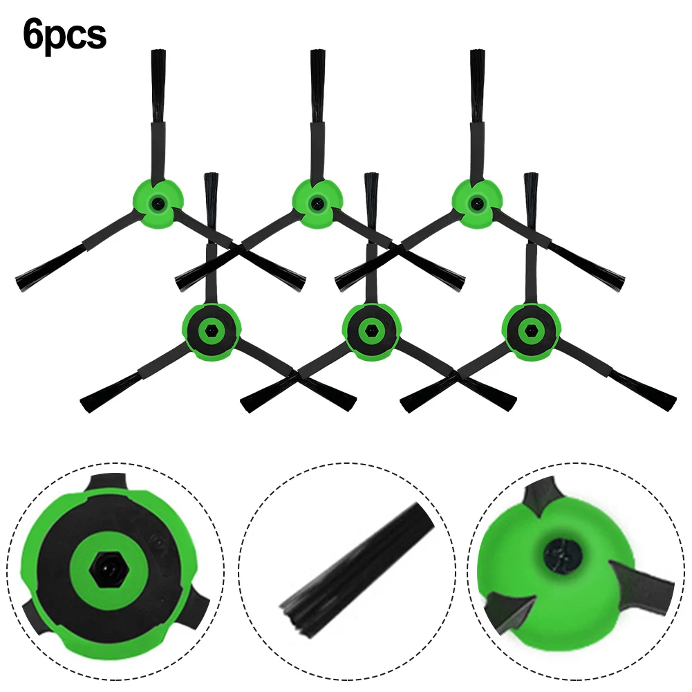 6pcs Home Vacuum Cleaners Side Brush Edge-Sweeping Brush For Roomba E I & J Series Cleaning Products For Home roborock dyad pro smart cordless wet and dry vacuum cleaner 17000pa powerful suction dual rollers edge cleaning self cleaning hot air self drying 43mins runtime led display app control