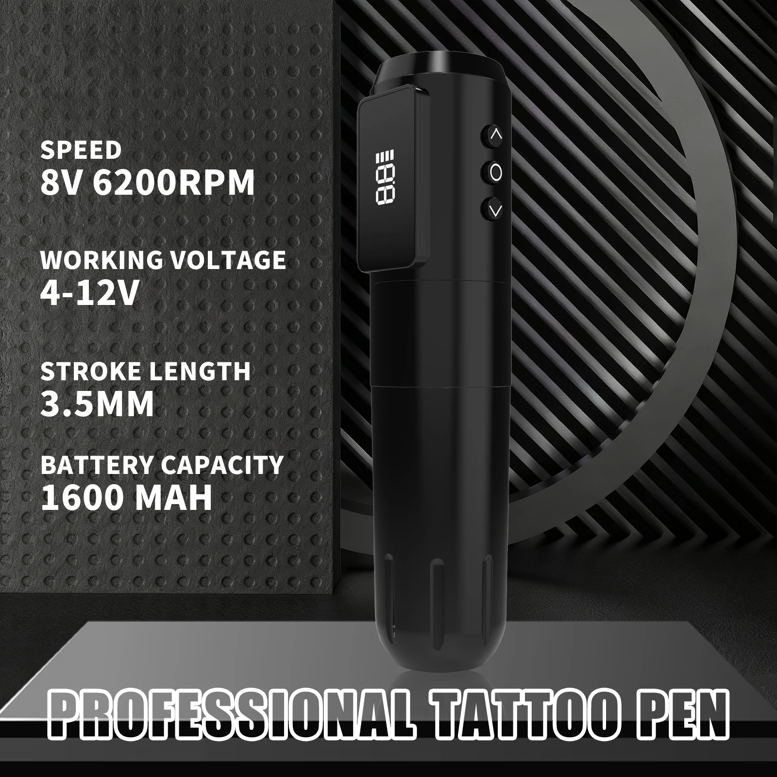 YILONG Wireless Tattoo Gun Kit 1600MAH Power LED Screen 3.5MM Stroke Rotary Tattoo Machine Pen Set for Beginners