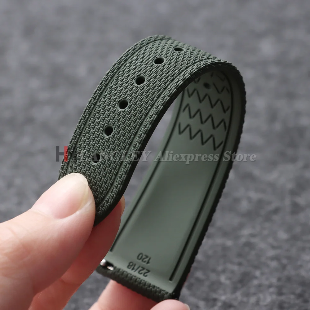 Braided FKM Rubber Quick-Release Sport Watch Strap
