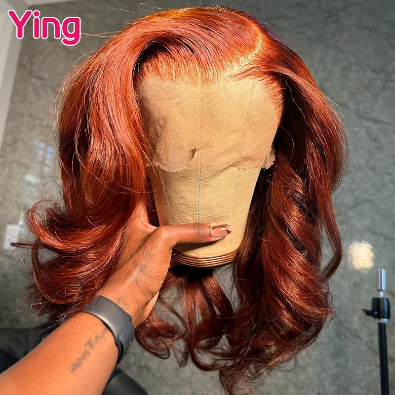 Ying Peruvian Ginger Orange Body Wave 200% 4x4 Transparent Lace Wig 13x6 Lace Frontal Wig Remy 13x4 Lace Front Wig PrePlucked