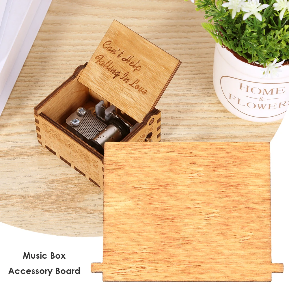 Creative Wooden Board Accessory Home Party Ornaments Antique Carved Wooden Hand Crank 65x45mm for Pattern Hand Cranked Music Box