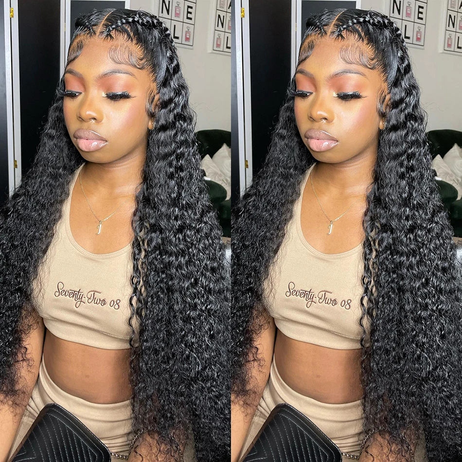 

13x6 13x4 Loose Deep Wave Frontal Wig 30 38 Inch HD Transparent Brazilian PrePlucked Water Curly Wave Wigs Human Hair For Women