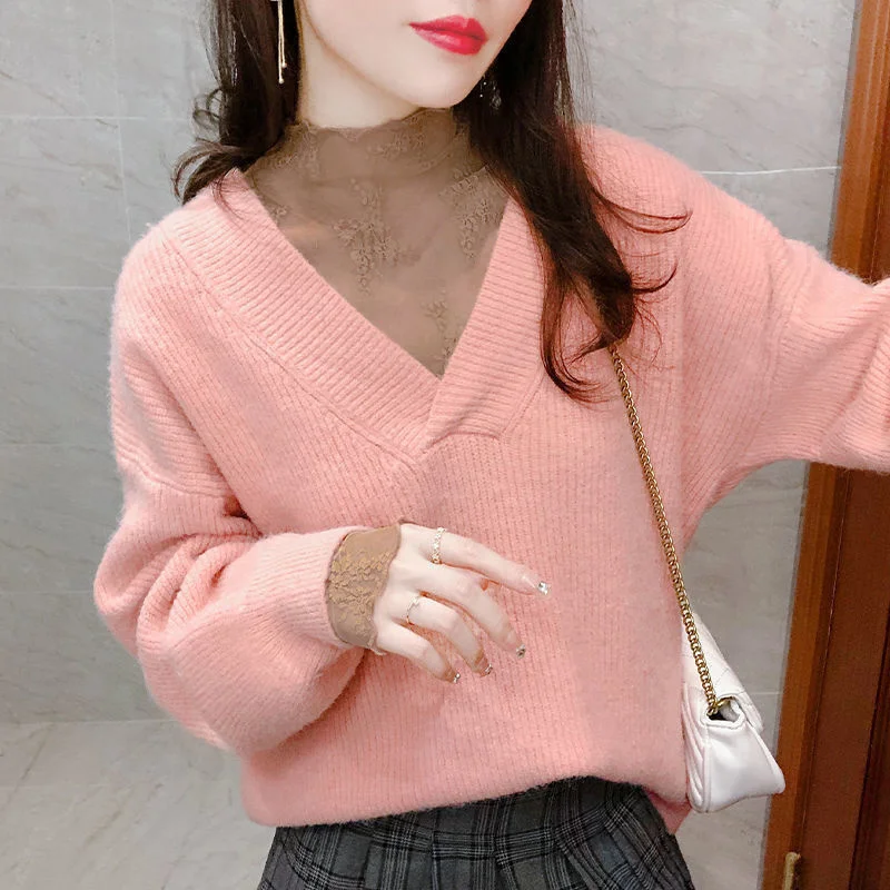 Women Half High Collar Net Screen Sun Proof T-shirt Lace Ear Edge247_voghion.com