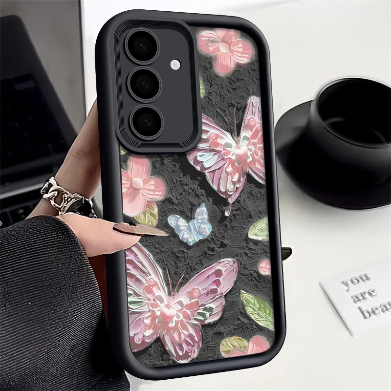 Elegant Oil Painting Butterfly Soft Phone Case Cover