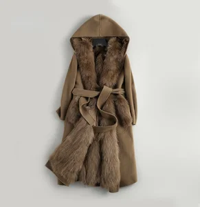 Женская парка с подкладкой из натурального Лисьего меха, зимнее пальто, длинное пальто, ZY178-2