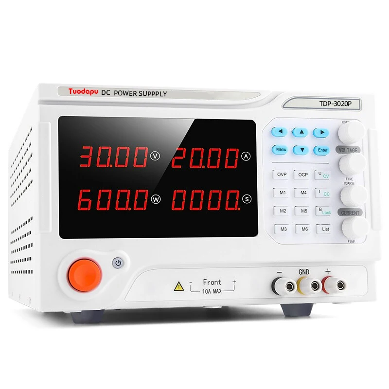 Tuodapu DC 안정화 전원 공급 장치, 30V 20 프로그래밍 가능 디지털 실험실 스위치, 데스크탑 전원 공급 장치