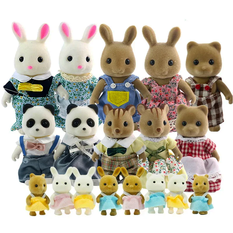 Animal Dollhouse Figures Simulation Forest Reindeer Family Dollhouse Furniture Set DIY Playset Girls Toys Xmas Gifts