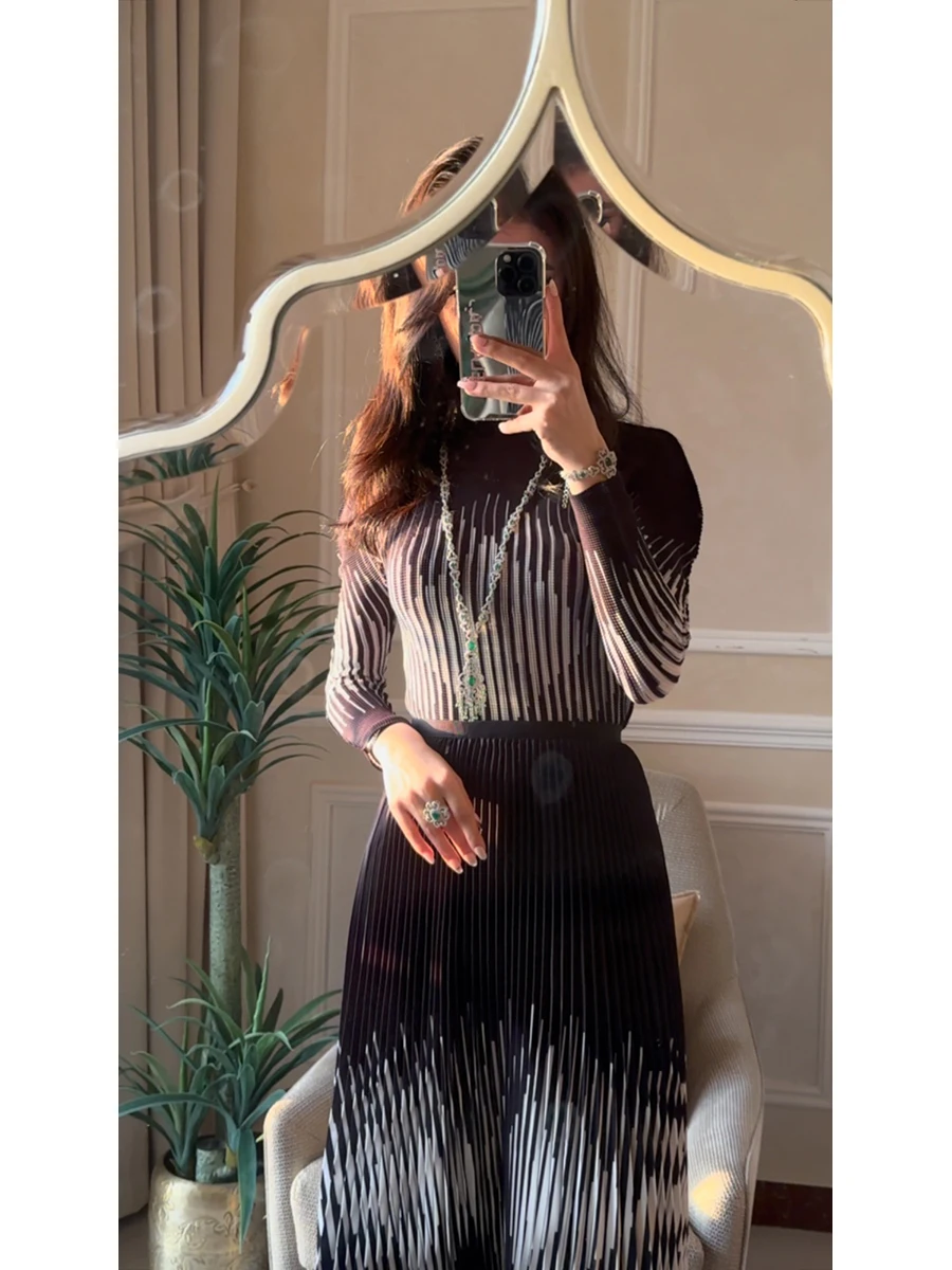 EGRM مياكي مطوي 2 قطعة مجموعات النساء طويلة الأكما...