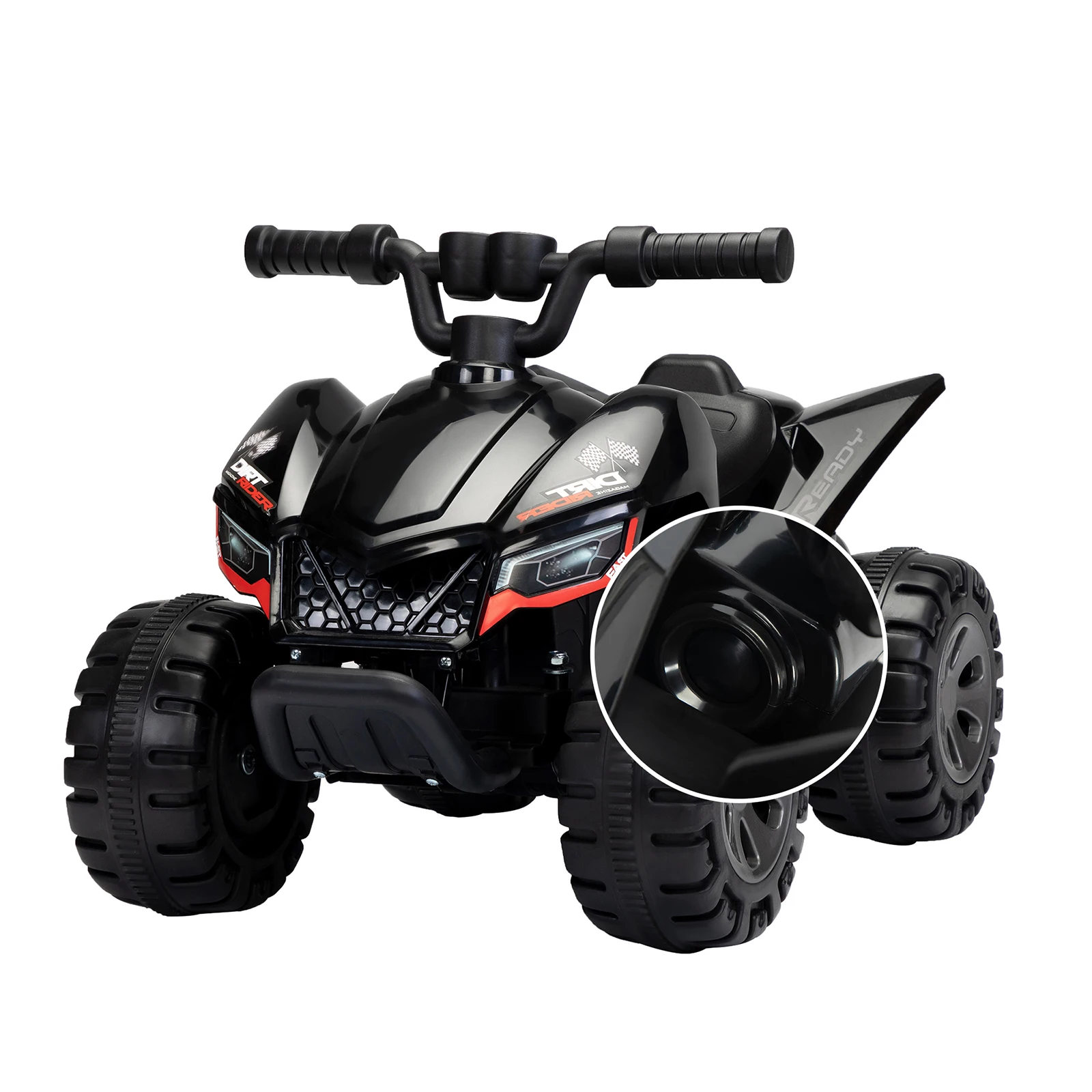 Kids Ride-on ATV, 6V Battery Powered Electric Quad Car with Music, LED Lights and Spray Device, 4 Wheeled Ride-on Toy for Toddle