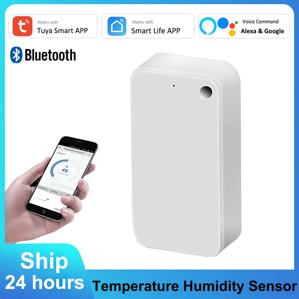 

Tuya Bluetooth Work Alone Alexa Термометр температуры и влажности Гигрометр Smart Sensor APP Пульт дистанционного управления с концентратором Bluetooth