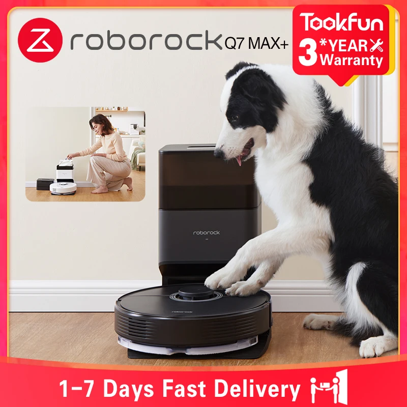 Roborock Vacuum Cleaners Robot Q7 Max+ Sweeping Auto-Empty Dock Sonic  Vibration Washing Mop Smart Planned Upgraded of S5 MAX - AliExpress