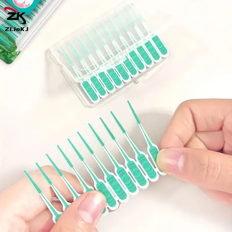 (ZYDD01) 100개입/박스 치간 실리콘 브러쉬 치실 칫솔 치아 사이 청소용 실..