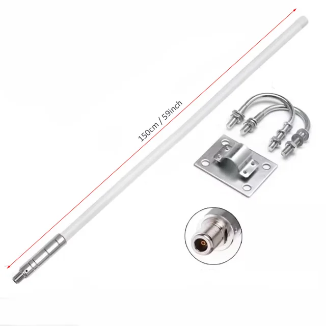 433MHz Fiberglass Antenna Kit VHF Outdoor Omnidirectional Waterproof