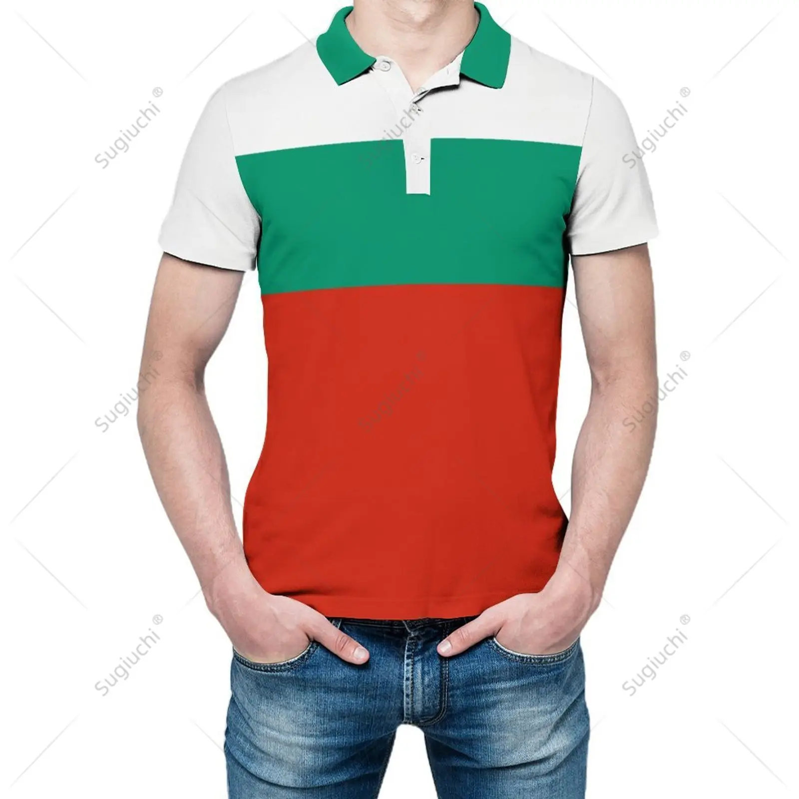 Polo Unisex Bandiera Bulgaria Stampa 3D Uomo Polo Abbigliamento Moda Tute Maniche Corte