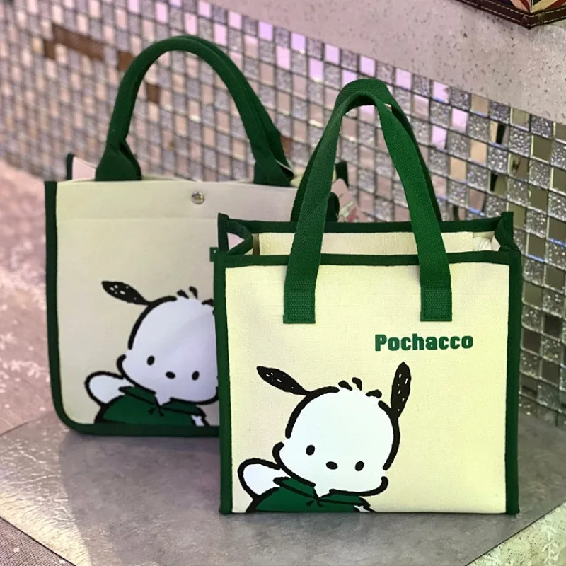 

Kawaii Sanrio Anime Pochacco My Melody Cute Cartoon Printed Canvas Large Capacity Lunch Box Cosmetic Storage Bag Gifts for Girls