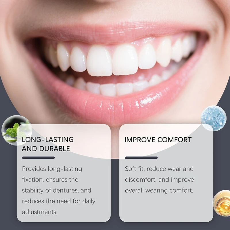 Dental Fixation Adhesive Durable Secure Comfortable Fit Formula Improved Fit Professional Denture Care Thermoplastic Adhesive - 4
