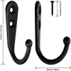 10Pcs Black Wall Mounted Small Hooks with Screws for Hanging Coat Bag Robe Towels Keys Kitchen Bathroom Rack Accessories 4