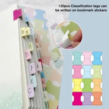 60/120 Pezzi Etichette Adesive per Archivio, Segnapagina Personalizzati Multicolore, Adesivi per Planner, Etichette Autoadesive per Ufficio