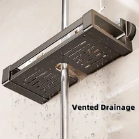 Oppbevaringshylle til baderom i metall med sugekopper