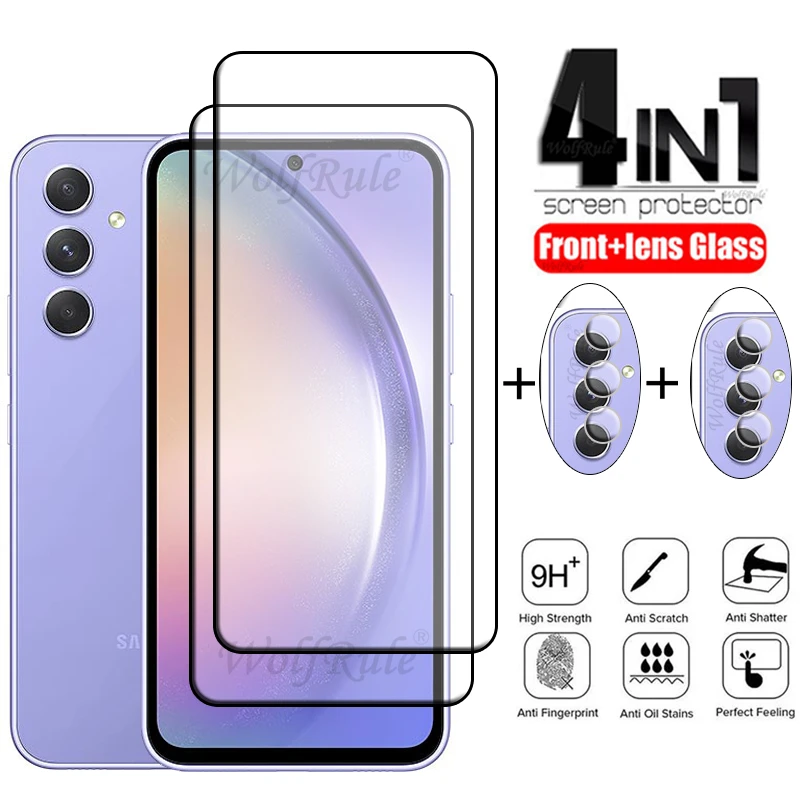 4-In-1 Per Samsung Galaxy A54 5G Glass Per Samsung A54 5G Screen Protector Per Samsung A51 A52 A52 A72 A53 A73 A54 5G Lens Glass