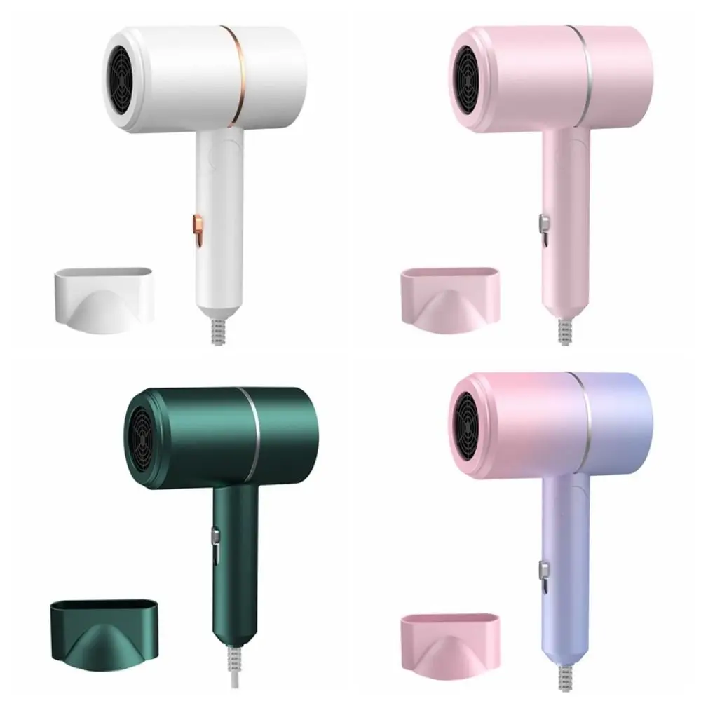 Foldable Ionic Hair Dryer with Smooth Nozzle Attachment Negative Ion Blow Dryer Colorful Low Noise MIni Folding Hairdryer