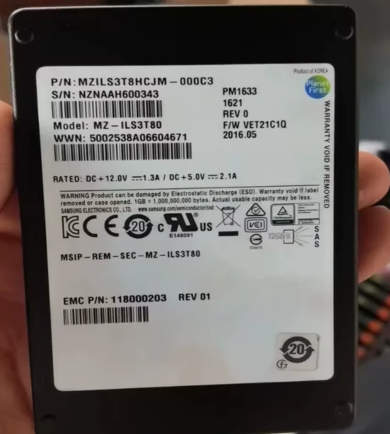 For PM1633 PM1633A 3 84T SAS 12G SSD server hard drive
