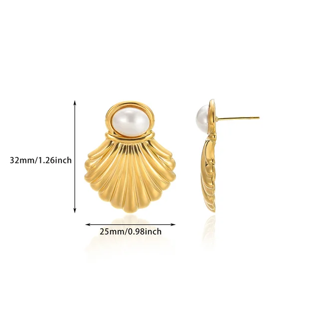 Boucles d'oreilles circulaires pour femmes, Vintage, Punk, Baroque, perles, Clip d'oreille en acier inoxydable, bijoux pour femmes, Imitation de perles, cadeau Mujer