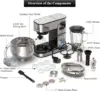 6-IN-1  ,  Display Kitchen Electric Mixer, 6.5QT Stainless Steel Bowl Mixer, Multi-Function Kitchen Mixer With Doug 2