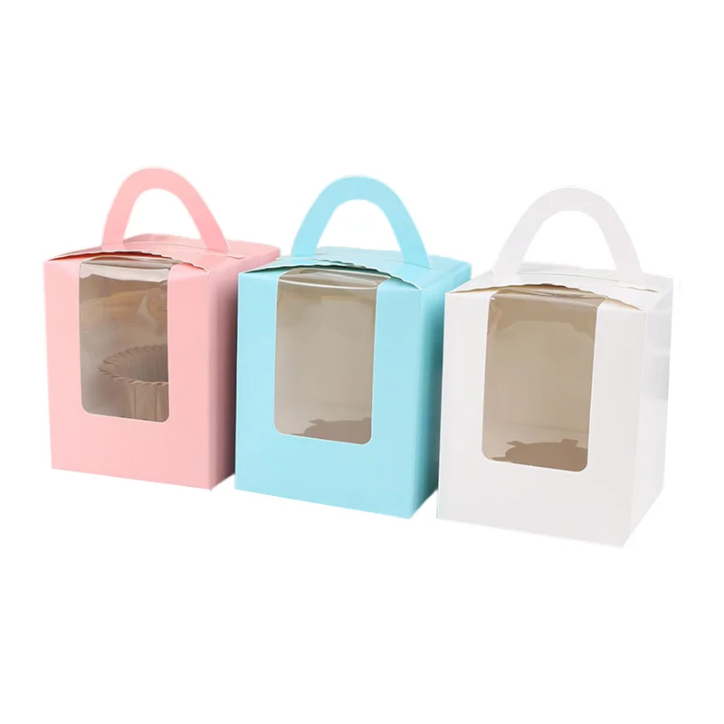 Coolty 50 Pezzi Scatole Singole per Cupcake Scatole per Muffin Scatola Cupcake con 100 Pezzi Custodie per Cupcake Scatola per Dessert Muffin Pasticcini Macarons Torte Regali (Bianco