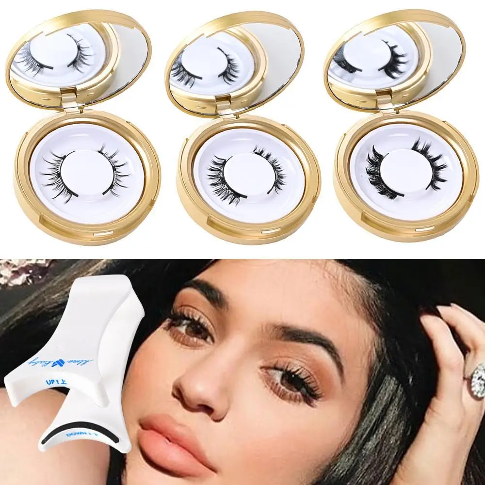 3D Curl Magnetic Eyelashes 1 Pair With Magnets Tweezer Easy To Wear Reusable No Glue Supplies