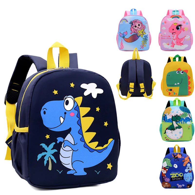 Dinosaur cartoon cute backpack student schoolbag kindergarten canvas backpack children's travel bag gift