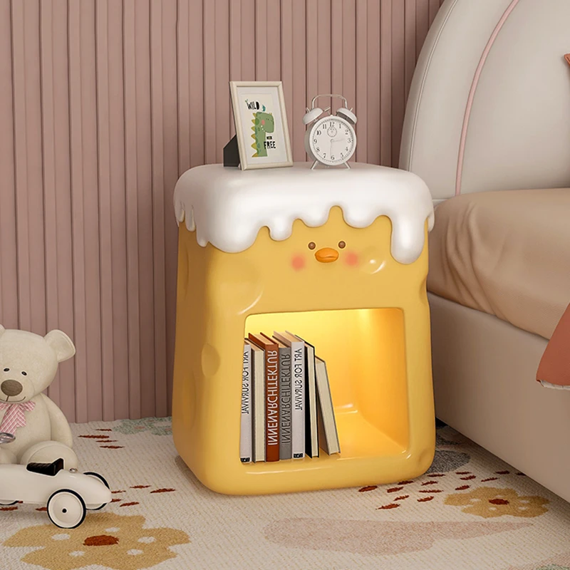 

Light Kids Nightstand Storage Cute Kawaii Funny Corner Japanese Night Table Small Apartment Mesita De Noche Home Furniture