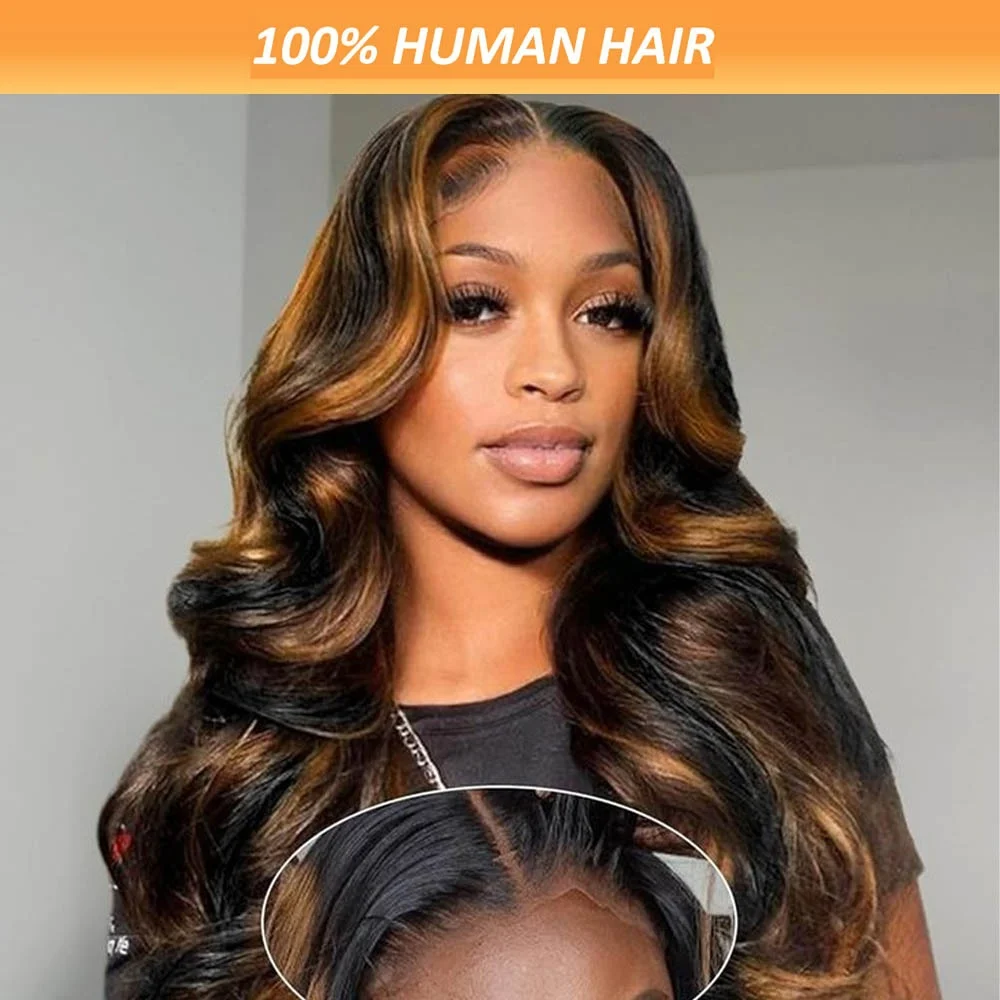 5x5 1B30 Lace Glueless Wig Human Hair Ombre Body Wave Lace Frontal Closure Wigs Hd Lace Human Hair Ready To Go Human Front Wigs 2