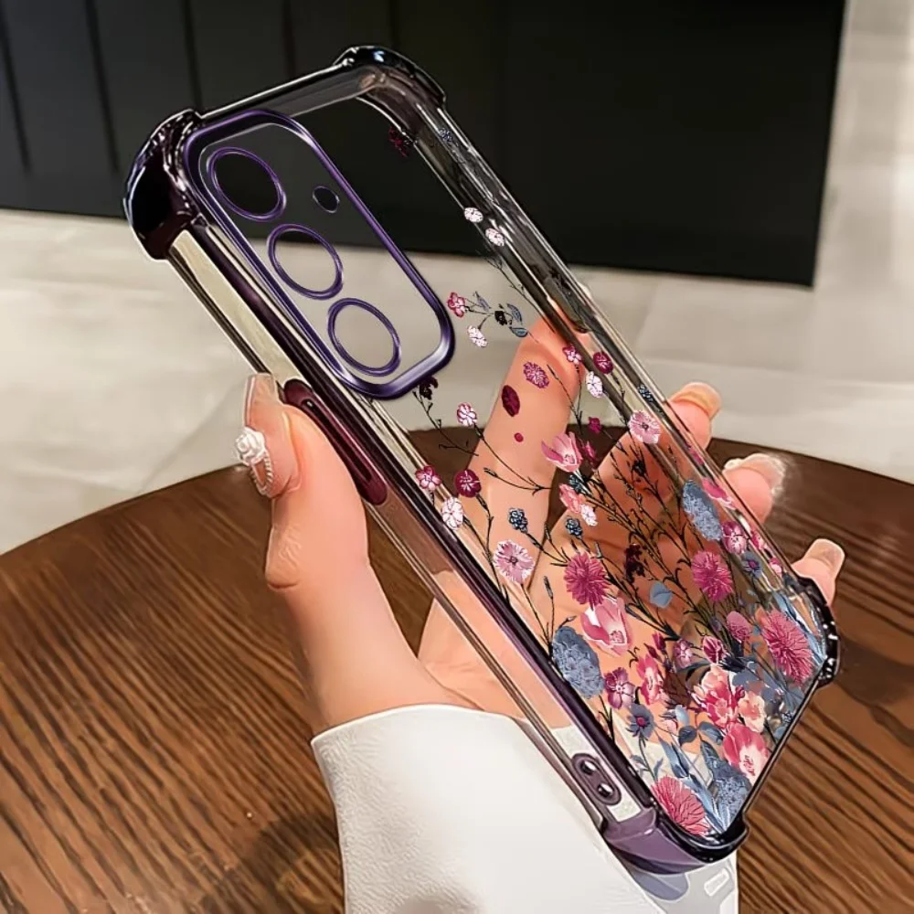 Vibrant Floral Fragments Four-Corner Anti-Fall Phone Case