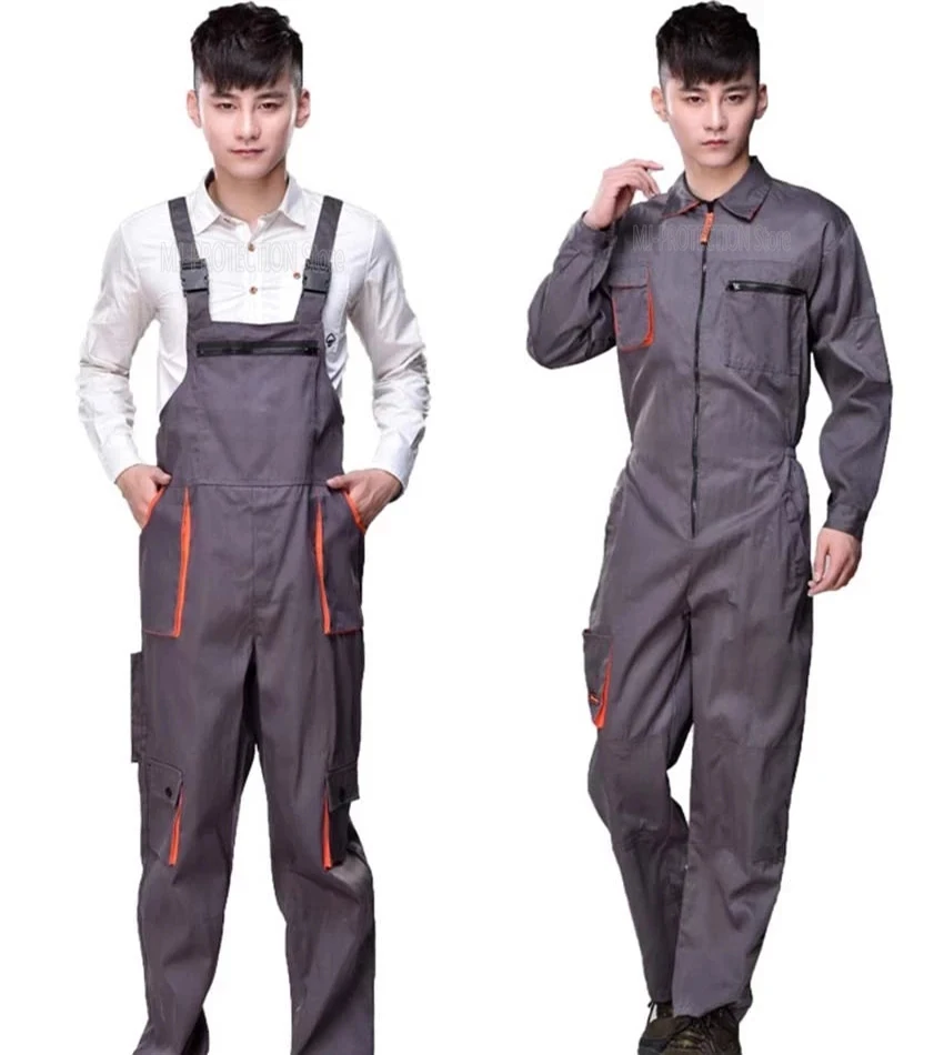 Bib Overall Men Work Clothing Coverall Repairman Strap Jumpsuit Worker  Cargo Pants Working uniform Romper ropa de trabajo hombre - AliExpress