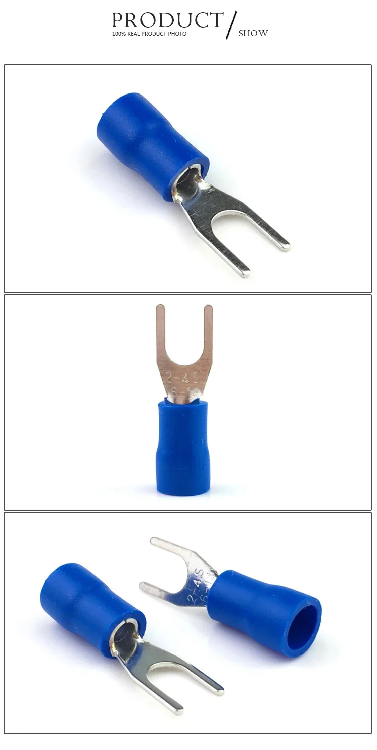 Description Picture 3 of item100Pcs SV1.25 SV2 Wire Spring Terminal U Y Shape SV Type Fork Insulate Ferrules Block Spade Cold Press Cable End Crimp Connector