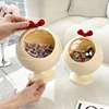 1 classic cream colored circular plastic tabletop storage box with transparent lid, suitable for living rooms and coffee tables 2