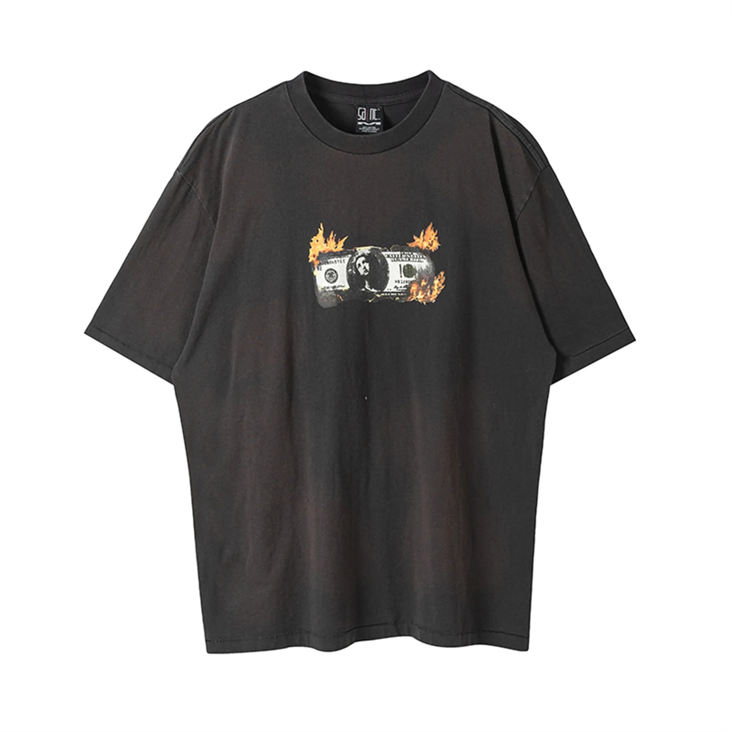 

CZTOP Vintage Fashion Saint Michael x P.T.P 24SS Retro Printing Letter High-Street Casual Oversized Sweatshirt Tops T-Shirt