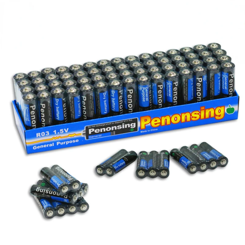 

120pcs Disposable Battery 1.5V R03 Carbon AAA Remote Controller Electronic Scale Wall Chart UM4 Dry Batery No Mercury Wholesale